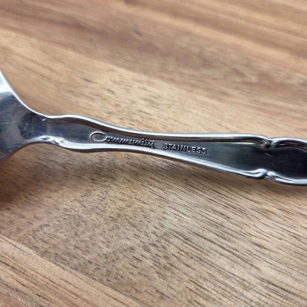 Set Of 5 Oneida Community Cantata Pattern Stainless Steel 7" Soup Spoons - Picture 6 of 7